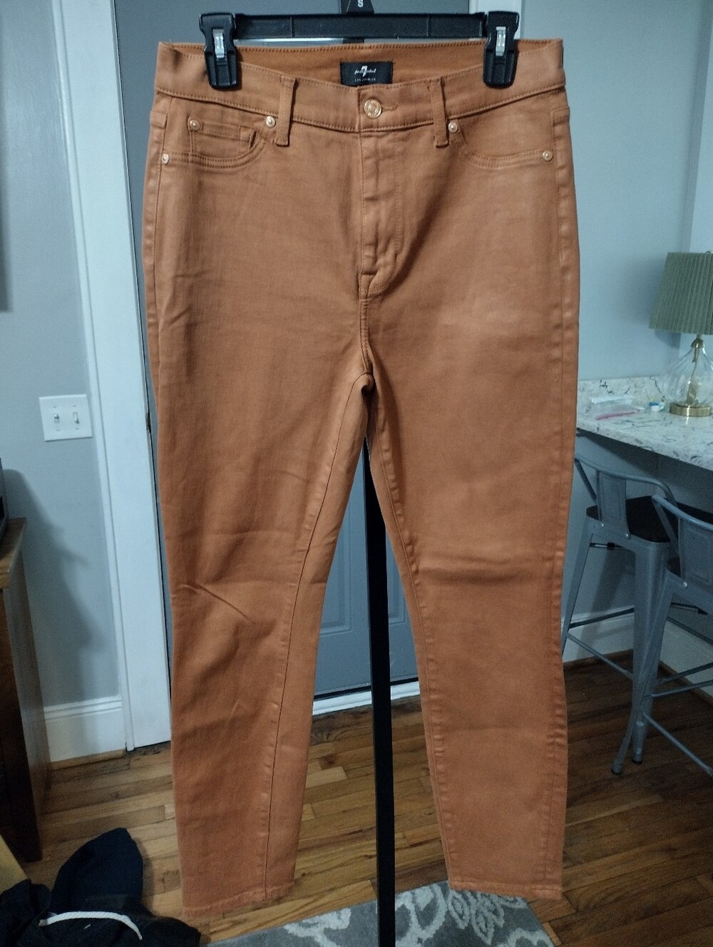 7 For All Mankind Coated Cognac Jeans